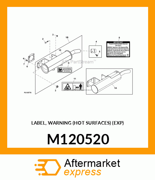 LABEL, WARNING (HOT SURFACES) (EXP) M120520