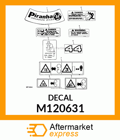 LABEL, MODEL NO. 44 M120631