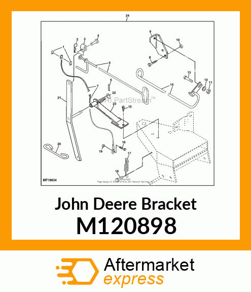 BRACKET, BRACKET, CHUTE ROD SUPPORT M120898