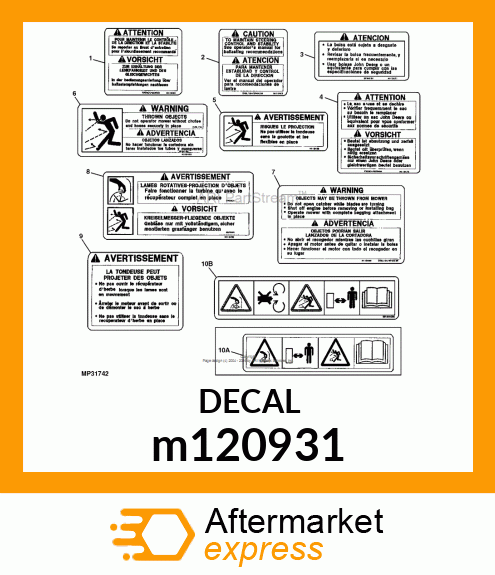 SAFETY SIGN, LABEL, WARNINGTHROWN m120931