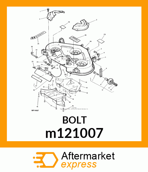 BOLT, M8X1.25X16 HX FLG JDS123 m121007