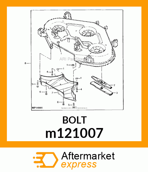 BOLT, M8X1.25X16 HX FLG JDS123 m121007