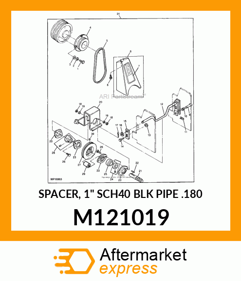 SPACER, 1" SCH40 BLK PIPE .180 M121019