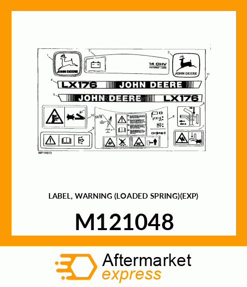 LABEL, WARNING (LOADED SPRING)(EXP) M121048