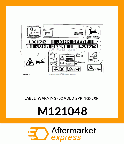 LABEL, WARNING (LOADED SPRING)(EXP) M121048