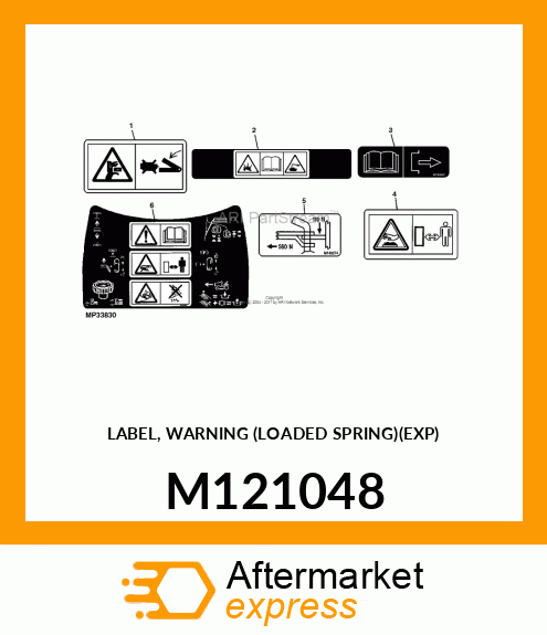 LABEL, WARNING (LOADED SPRING)(EXP) M121048