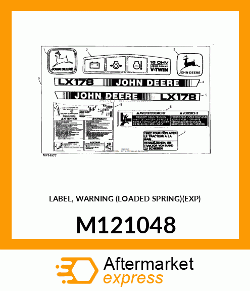 LABEL, WARNING (LOADED SPRING)(EXP) M121048