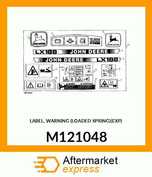 LABEL, WARNING (LOADED SPRING)(EXP) M121048