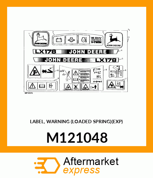 LABEL, WARNING (LOADED SPRING)(EXP) M121048