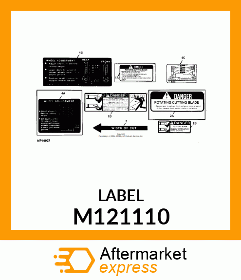 LABEL, WHEEL ADJUSTMENT M121110