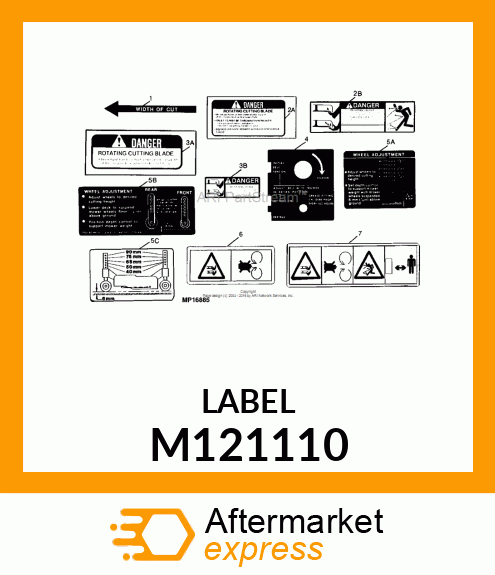 LABEL, WHEEL ADJUSTMENT M121110