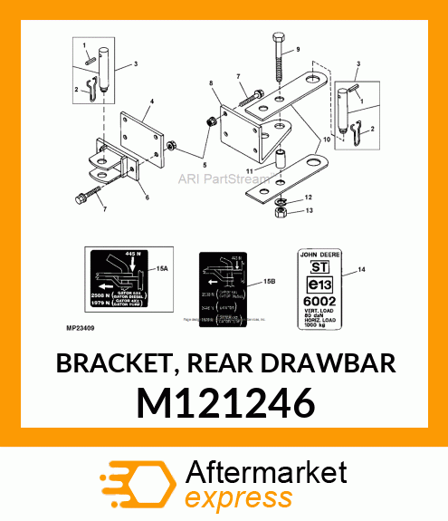 BRACKET, REAR DRAWBAR M121246