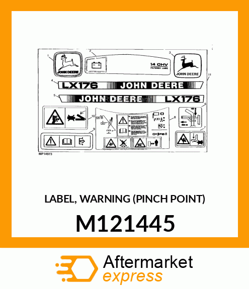 LABEL, WARNING (PINCH POINT) M121445