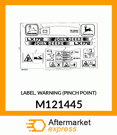 LABEL, WARNING (PINCH POINT) M121445