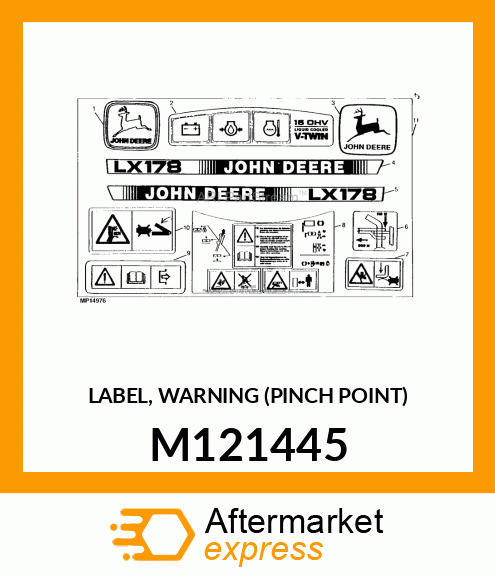 LABEL, WARNING (PINCH POINT) M121445