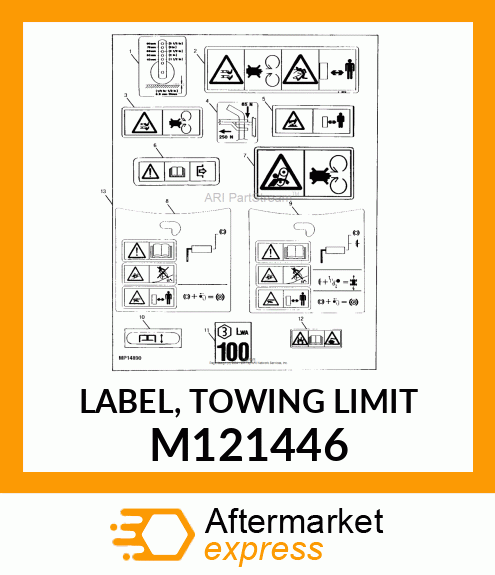 LABEL, TOWING LIMIT M121446