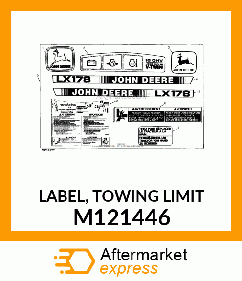 LABEL, TOWING LIMIT M121446