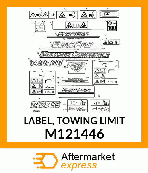 LABEL, TOWING LIMIT M121446