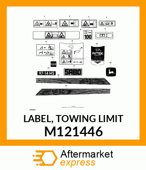 LABEL, TOWING LIMIT M121446