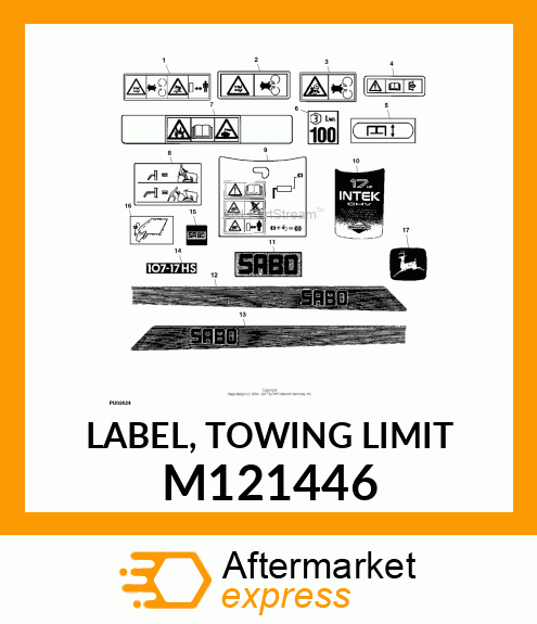 LABEL, TOWING LIMIT M121446