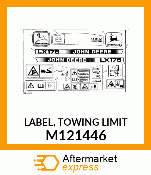 LABEL, TOWING LIMIT M121446