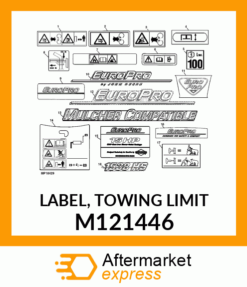 LABEL, TOWING LIMIT M121446