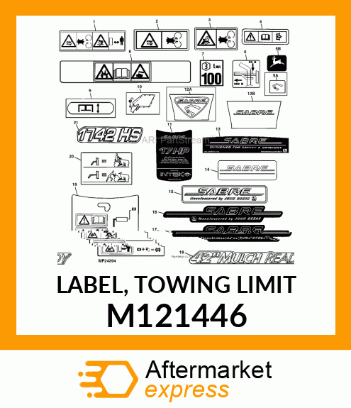 LABEL, TOWING LIMIT M121446