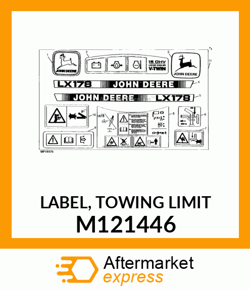 LABEL, TOWING LIMIT M121446