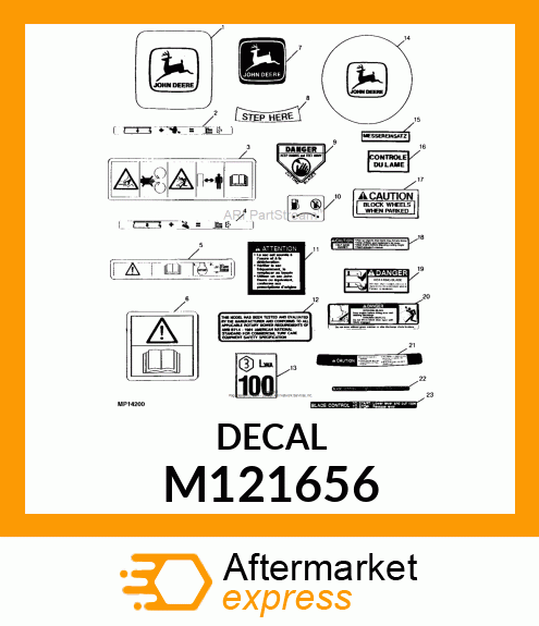 LABEL, BLADE CONTROL (GT EXP) M121656