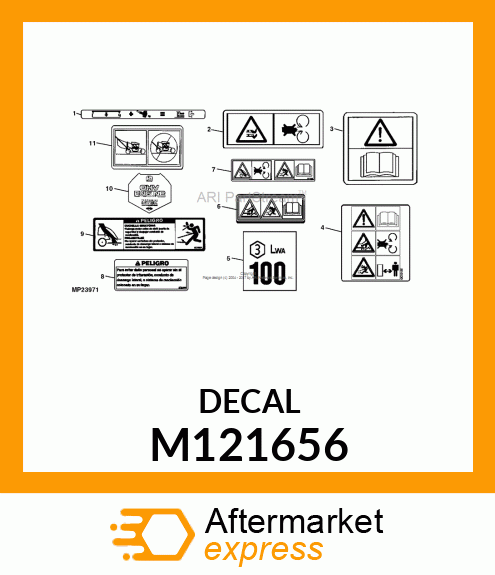 LABEL, BLADE CONTROL (GT EXP) M121656