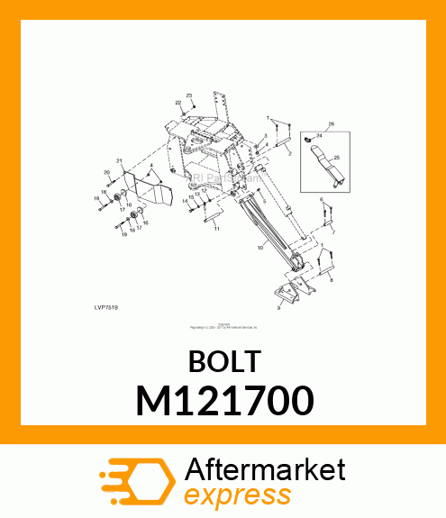 BOLT, BOLT, 5/16 NC X 1.75 M121700