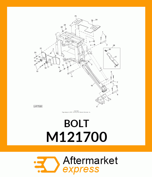 BOLT, BOLT, 5/16 NC X 1.75 M121700