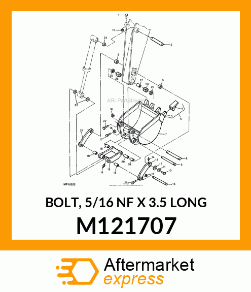 BOLT, 5/16 NF X 3.5 LONG M121707