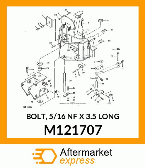 BOLT, 5/16 NF X 3.5 LONG M121707