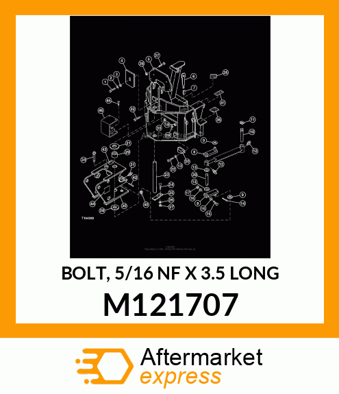 BOLT, 5/16 NF X 3.5 LONG M121707