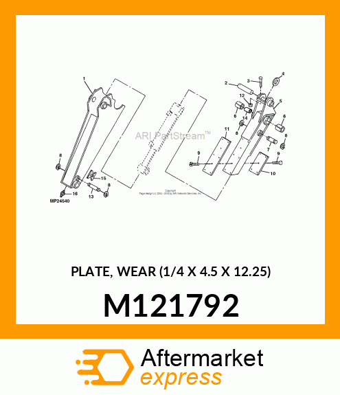 PLATE, WEAR (1/4 X 4.5 X 12.25) M121792