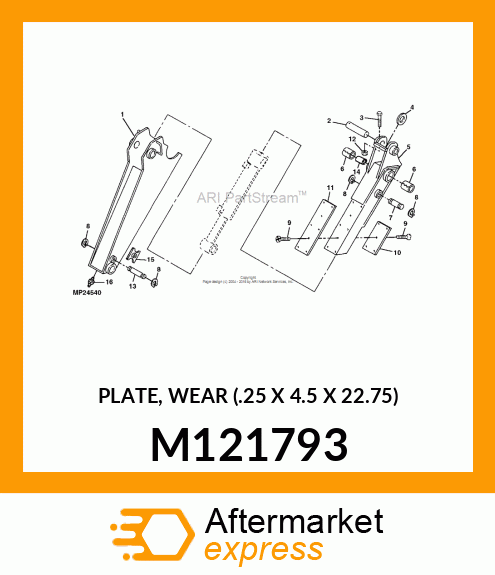 PLATE, WEAR (.25 X 4.5 X 22.75) M121793