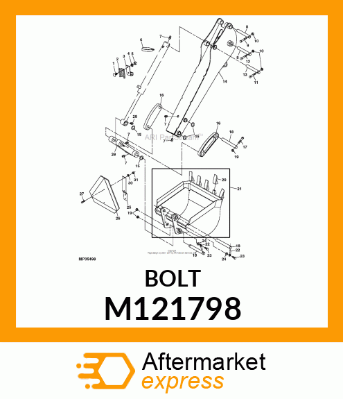 BOLT, BOLT, 5/16 X 2.75 M121798