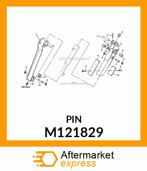 PIN, PIVOT 1"DIA X 7 7/16" LONG M121829