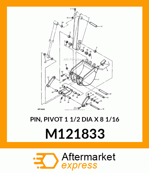 PIN, PIVOT 1 1/2 DIA X 8 1/16 M121833