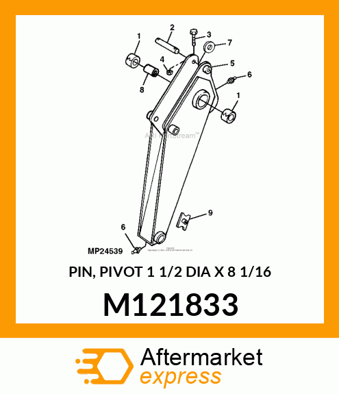 PIN, PIVOT 1 1/2 DIA X 8 1/16 M121833