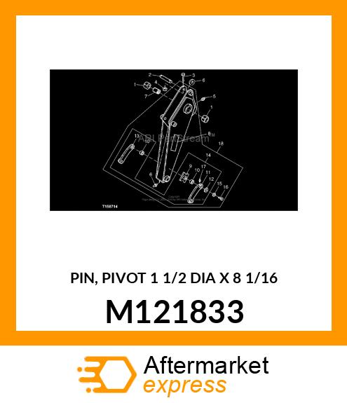 PIN, PIVOT 1 1/2 DIA X 8 1/16 M121833