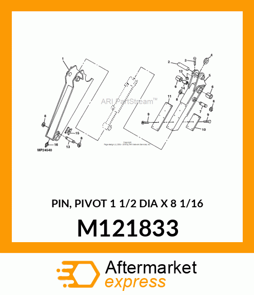 PIN, PIVOT 1 1/2 DIA X 8 1/16 M121833