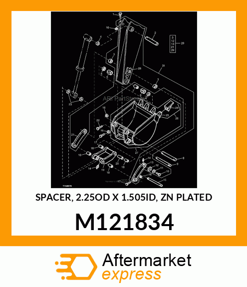 SPACER, 2.25OD X 1.505ID, ZN PLATED M121834