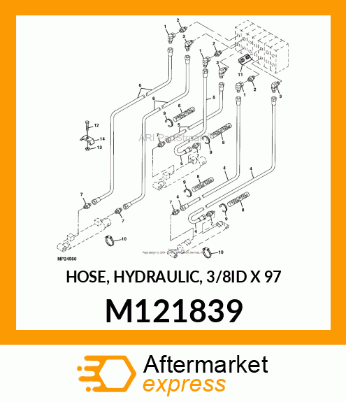 HOSE, HYDRAULIC, 3/8ID X 97 M121839