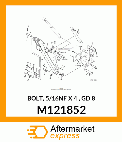 BOLT, 5/16NF X 4 , GD 8 M121852