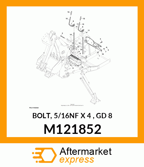 BOLT, 5/16NF X 4 , GD 8 M121852