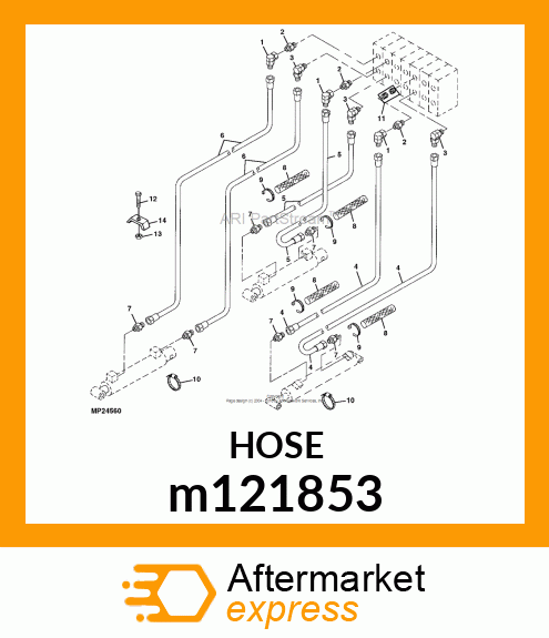 HOSE, HYDRAULIC, 3/8 ID X 62 m121853