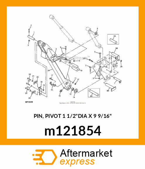 PIN, PIVOT 1 1/2"DIA X 9 9/16" m121854