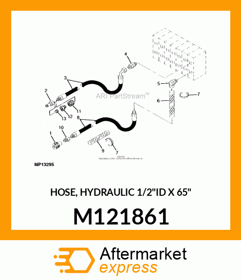 HOSE, HYDRAULIC 1/2"ID X 65" M121861